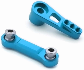 for Wltoys 184011 A949 A959 A969 A979 K929 A959-B A979-B 1/18 2pcs Metal Steering Servo Arm Servo Rod RC Car Upgrade Parts RC Car DIY Parts(Blue)