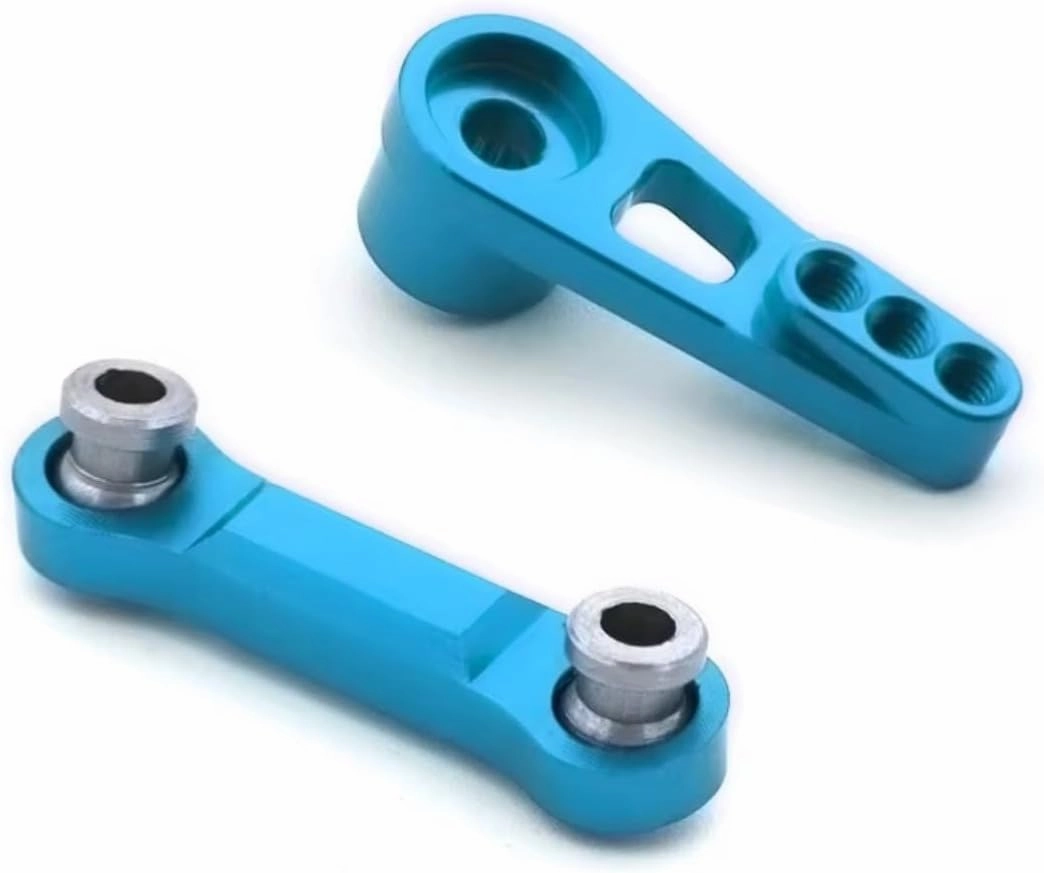 for Wltoys 184011 A949 A959 A969 A979 K929 A959-B A979-B 1/18 2pcs Metal Steering Servo Arm Servo Rod RC Car Upgrade Parts RC Car DIY Parts(Blue)