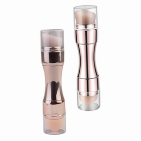 Foundation Brush Set 4-in-1 Multifunctional Makeup Brush for Face Portable Powder Shadow Blush Eyebrow Brushes Gold Rose Gold