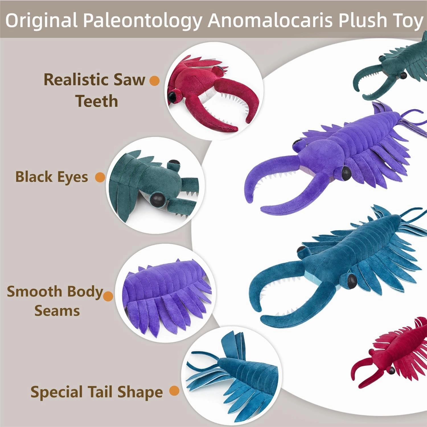 FRANKIEZHOU Simulation Anomalocaris Arthropod Plush-Green 21" Cambrian Ancient Sea Creature Shrimp Stuffed Animal,Soft Shrimp Plush Toy, Stuffed Toy,Cuddly Toys,Gifts for Kids