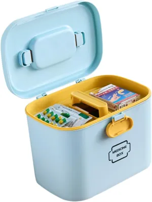 FRCOLOR Portable Medicine Storage Organizer Compartment Emergency Storage Containers for First Aid Compact Case