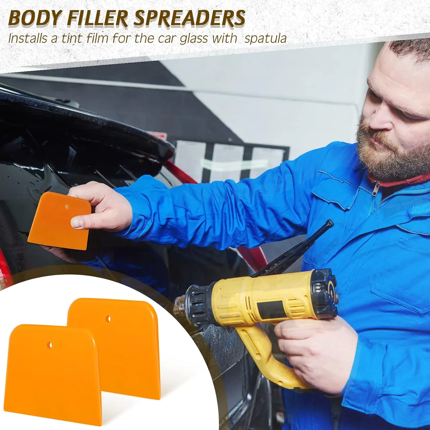 Frienda Body Filler Spreaders Plastic Tools for Automotive Applying Putties Glazes Caulks and Paint(60 Pcs,3.5 x 2.6 x 3.9 in)