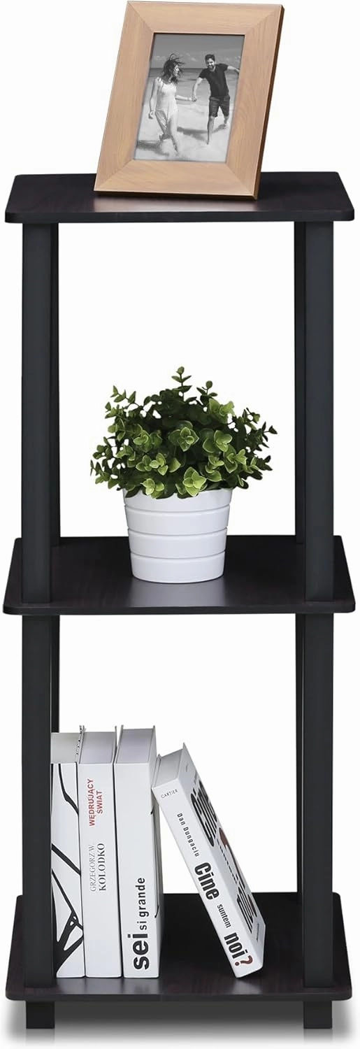Furinno Simplistic Set of 2 End Table, Dark Walnut