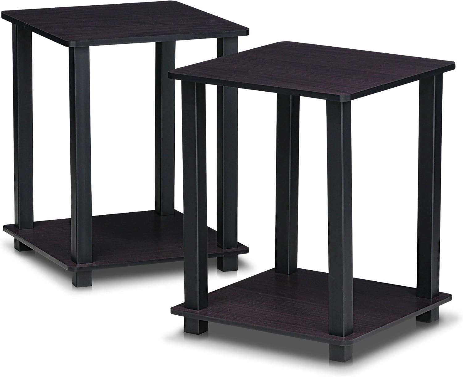 Furinno Simplistic Set of 2 End Table, Dark Walnut