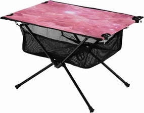 Galaxy Pink Portable Folding Camping Table, Compact Lightweight Beach Table with Carrying Bag for Outdoor Picnics, BBQs, Camp
