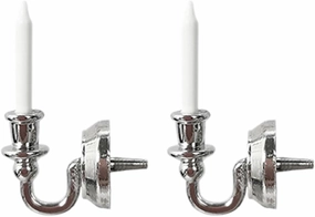 Garneck 2 Pairs Dollhouse Miniatures Accessory Small House Decor Miniature Candle Lamp Ornament