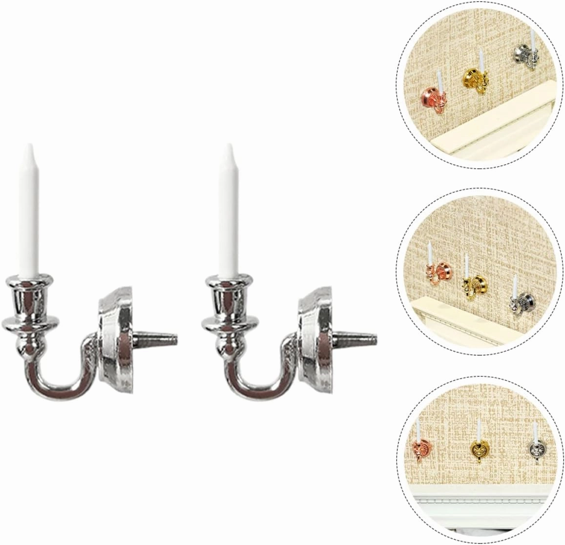 Garneck 2 Pairs Dollhouse Miniatures Accessory Small House Decor Miniature Candle Lamp Ornament