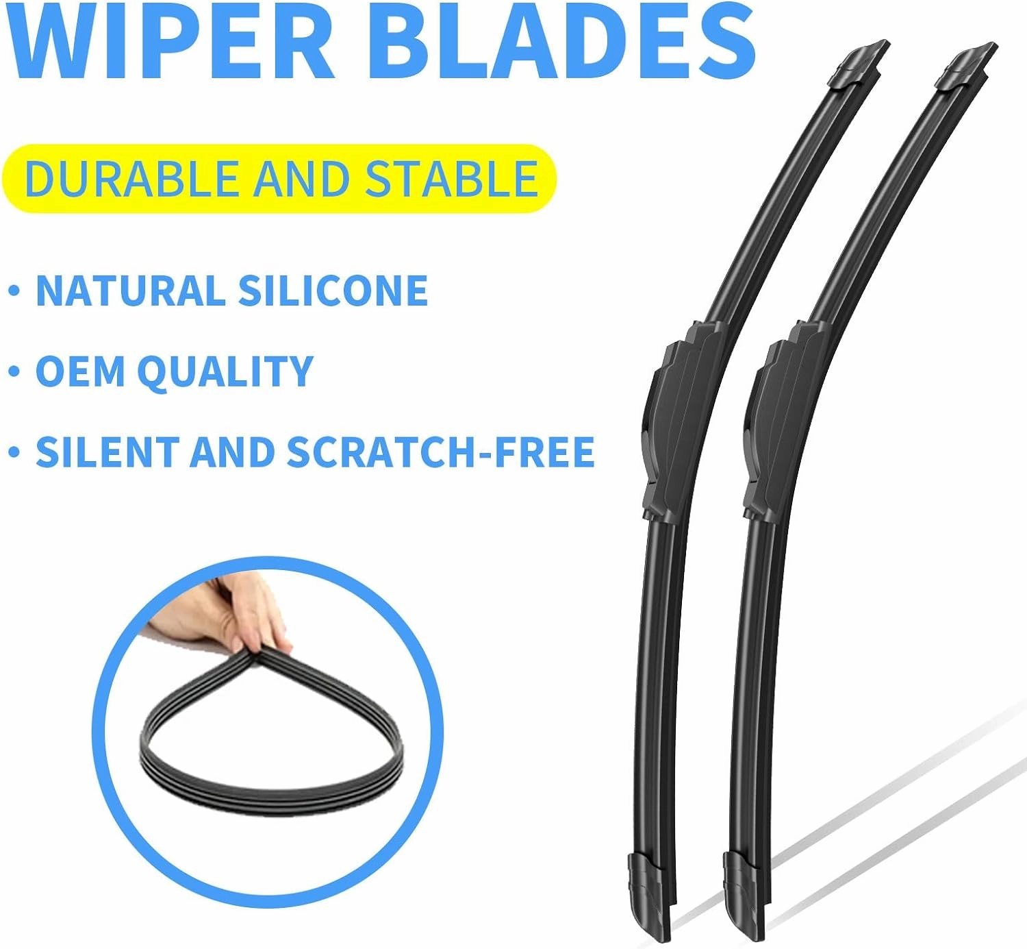 Gavimnal® 26" 16" Silicone Wiper Blades Replacement For Honda CRV 2007-2018 Toyota Corolla 2009-2019 Toyota RAV4 2013-2023 Hyundai Accent 2011-2022,All-Season Front Windshield Wiper Blades(Set of 2)