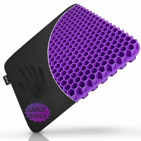 Gel Seat Cushion for Long Sitting Pressure Relief (Super Large & Thick) - Non-Slip Gel Chair Cushion for Back, Sciatica, Tailbone Pain Relief - Seat Cushion for Office Desk Chair, Car, Wheelchair