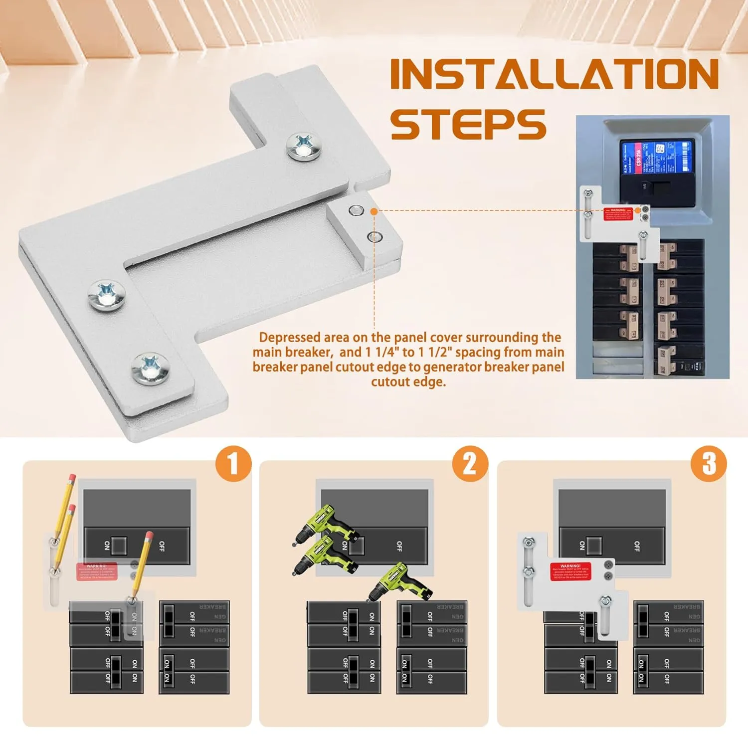 Generator Breaker Interlock kit,for Eaton/Cutler Hammer 150 & 200 Amp Panels,Model NCH200