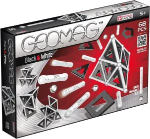 Geomag 13 Black and White 104 Piece Magnetic Construction Set Safe Building Toy for Ages 5 and Up