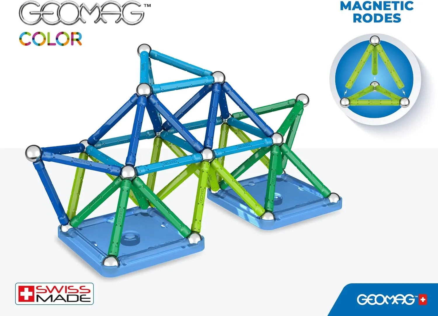 Geomag - COLOR - 91-Piece Magnetic Building Set, Certified STEM Construction Toy, Safe for Ages 3 and Up