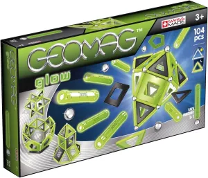 Geomag Glow Kit – 104 Piece Glow in The Dark Magnetic Construction Set