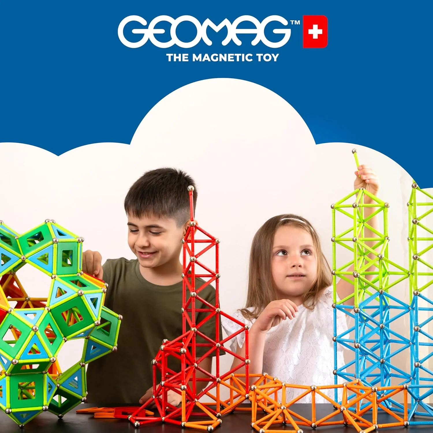 Geomag - PANELS - 50-Piece Magnetic Building Set, Certified STEM Construction Toy, Safe for Ages 5 and Up