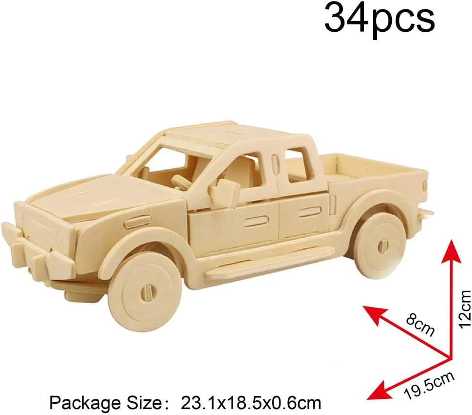 Georgie Porgy 3D Wooden Puzzles, DIY Models Kits for Kids, Dinosaur Animal Airplane Car Woodcraft Construction Toy DIY Projects (Airplanes Off-Road Vehicle Cars Yacht)