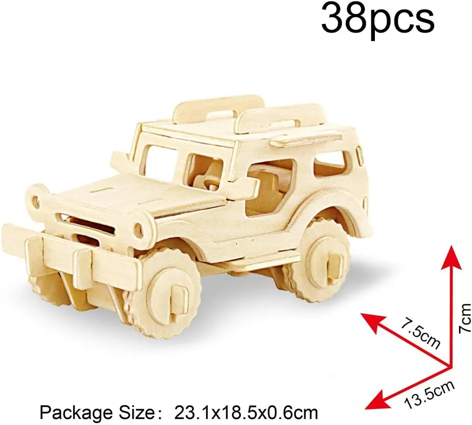 Georgie Porgy 3D Wooden Puzzles, DIY Models Kits for Kids, Dinosaur Animal Airplane Car Woodcraft Construction Toy DIY Projects (Airplanes Off-Road Vehicle Cars Yacht)