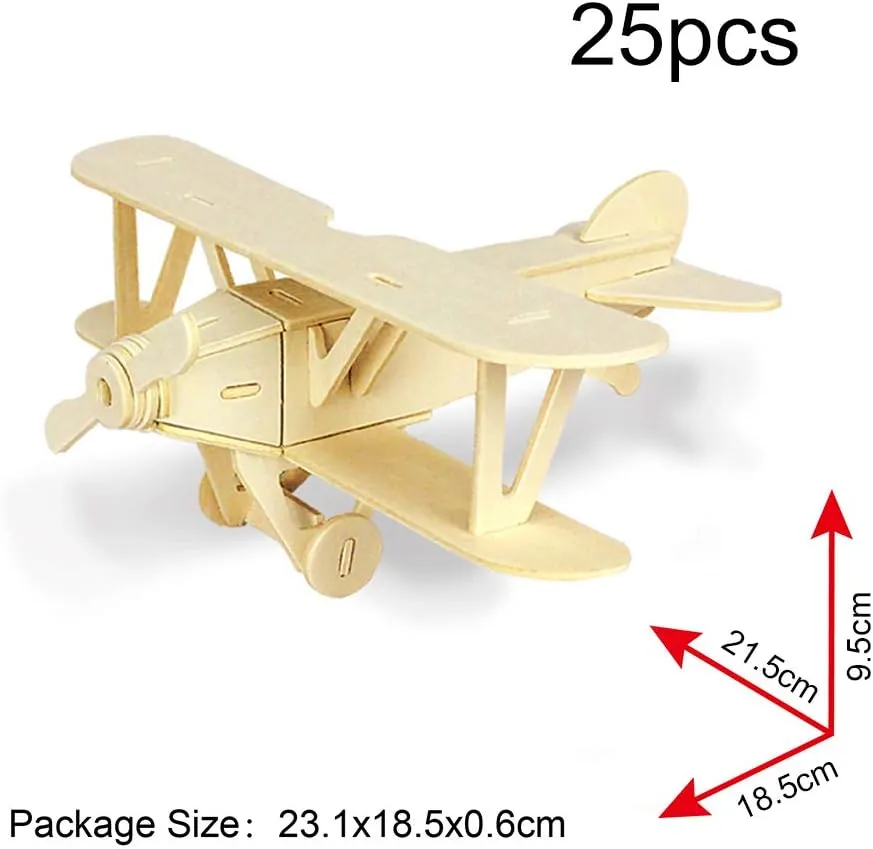 Georgie Porgy 3D Wooden Puzzles, DIY Models Kits for Kids, Dinosaur Animal Airplane Car Woodcraft Construction Toy DIY Projects (Airplanes Off-Road Vehicle Cars Yacht)