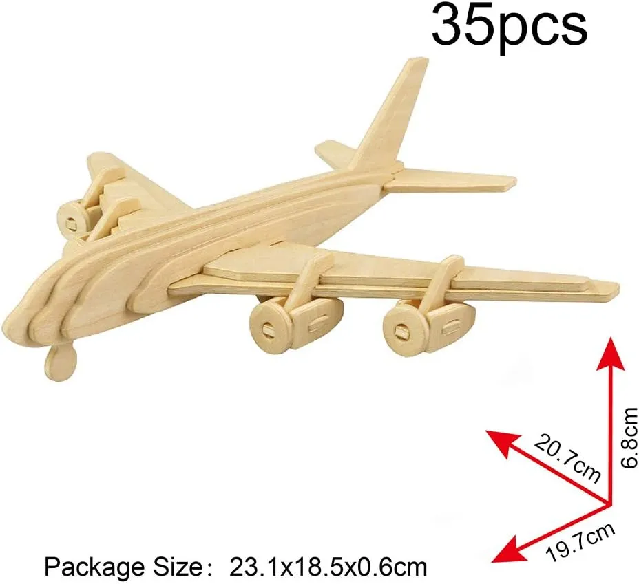 Georgie Porgy 3D Wooden Puzzles, DIY Models Kits for Kids, Dinosaur Animal Airplane Car Woodcraft Construction Toy DIY Projects (Airplanes Off-Road Vehicle Cars Yacht)