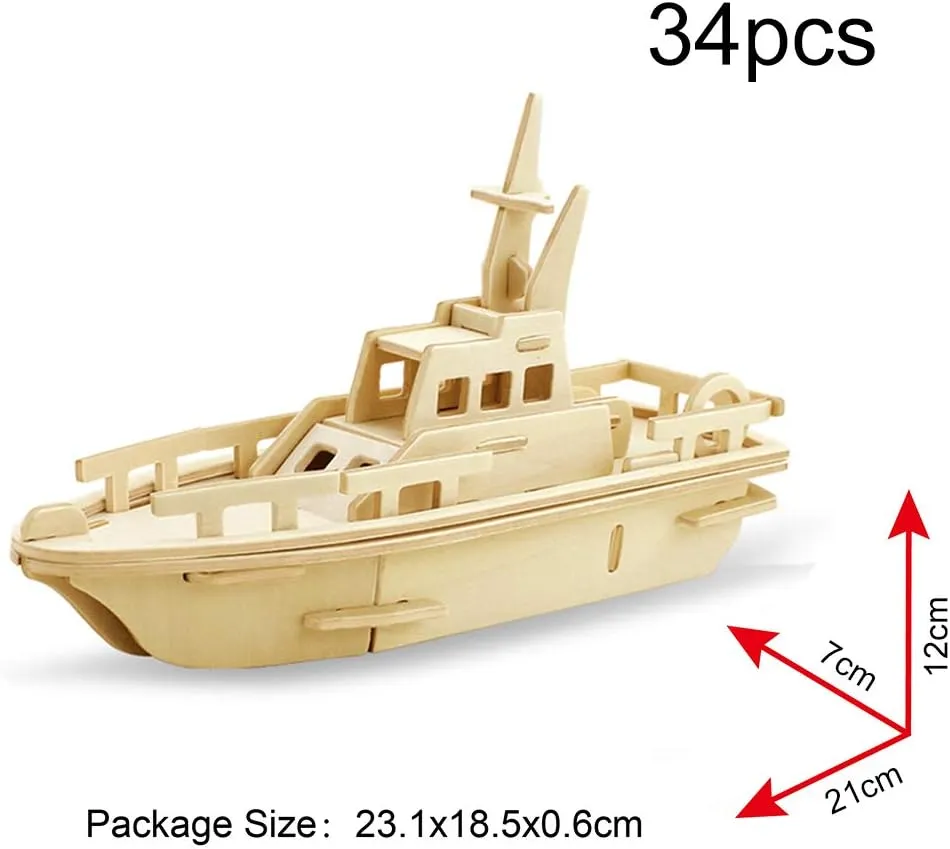 Georgie Porgy 3D Wooden Puzzles, DIY Models Kits for Kids, Dinosaur Animal Airplane Car Woodcraft Construction Toy DIY Projects (Airplanes Off-Road Vehicle Cars Yacht)