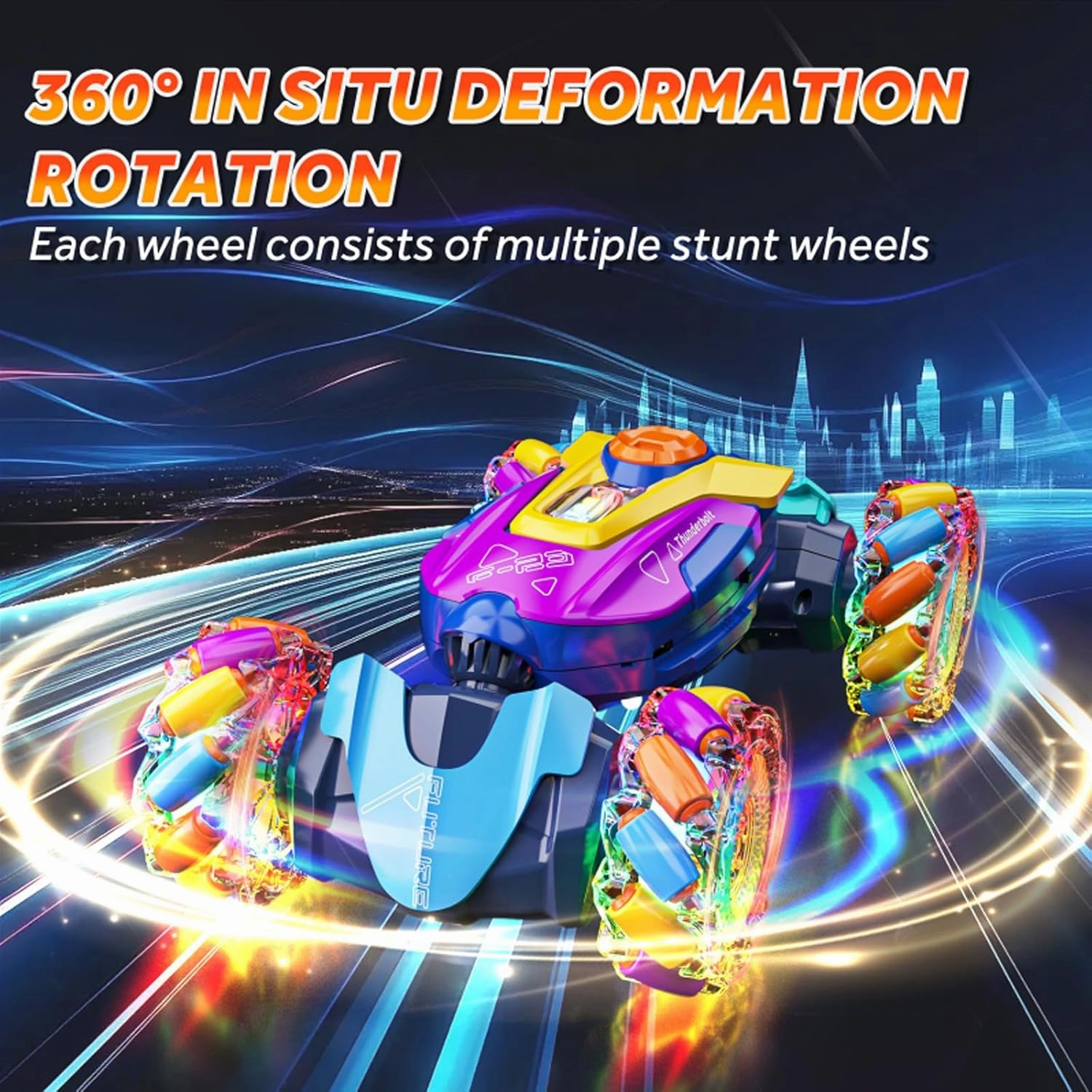 Gesture Sensing RC Stunt Car 360 Rotating 4WD 2.4Ghz RC Car Transform Toy for Boys 4-7 Birthday Present for Age 8-12