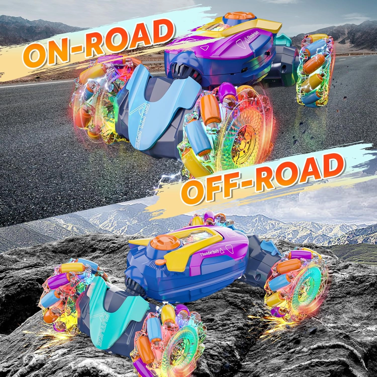 Gesture Sensing RC Stunt Car 360 Rotating 4WD 2.4Ghz RC Car Transform Toy for Boys 4-7 Birthday Present for Age 8-12