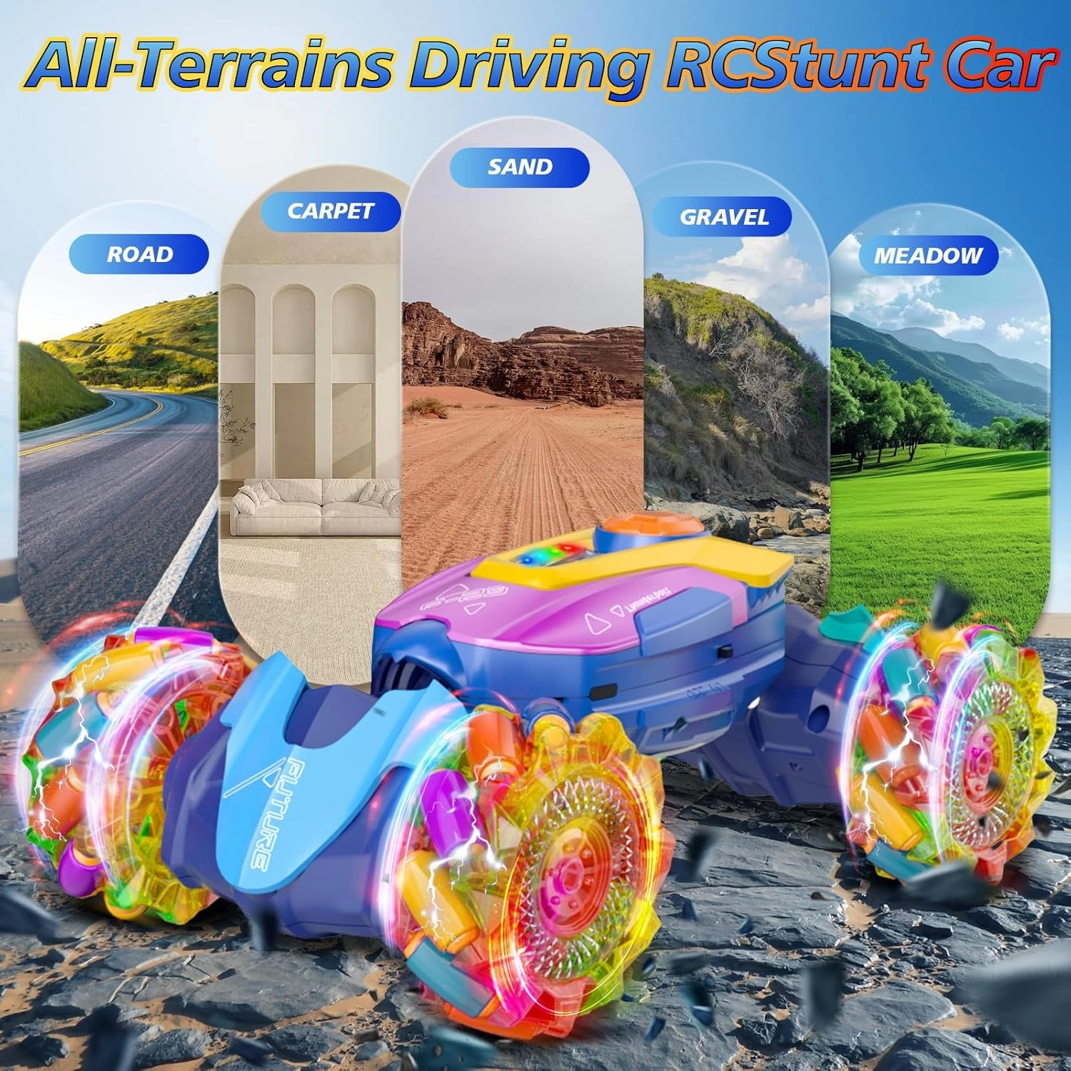 Gesture Sensing RC Stunt Car 360 Rotating 4WD 2.4Ghz RC Car Transform Toy for Boys 4-7 Birthday Present for Age 8-12