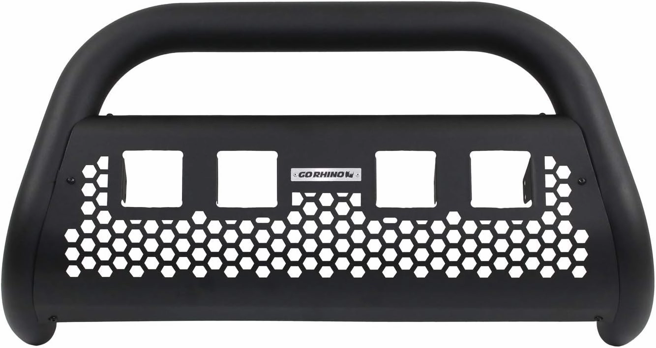 Go Rhino RC2 Bull Bar w/Holes for Four 3x3 LED Cube Lights | Mild Steel, Textured Black | 55341T