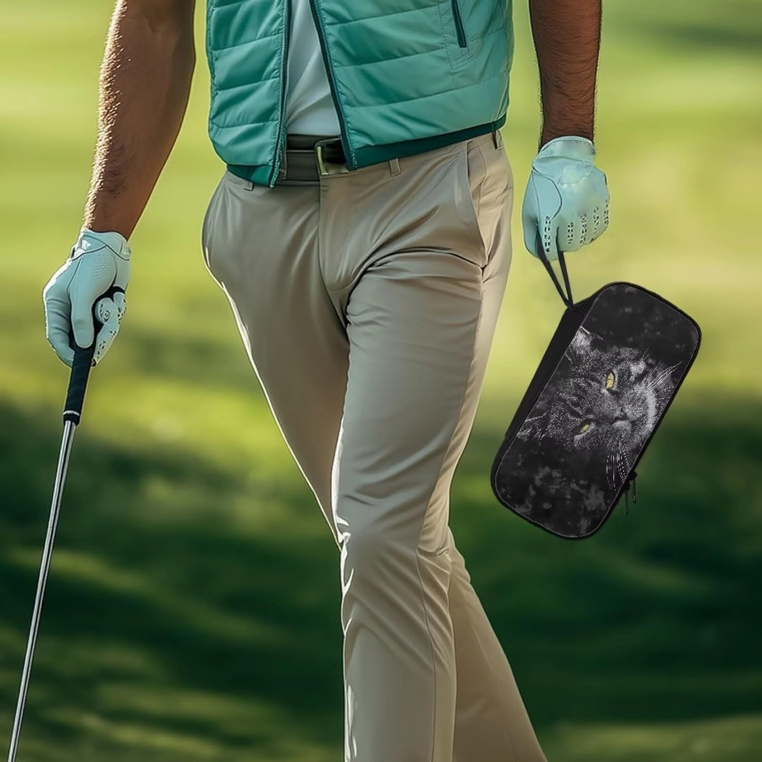 Golf Ball Bag Pouch, Golf Essentials Accessory Bag, Golf Valuables Pouch Golf Gifts for Men Golf Accessories Case Bag
