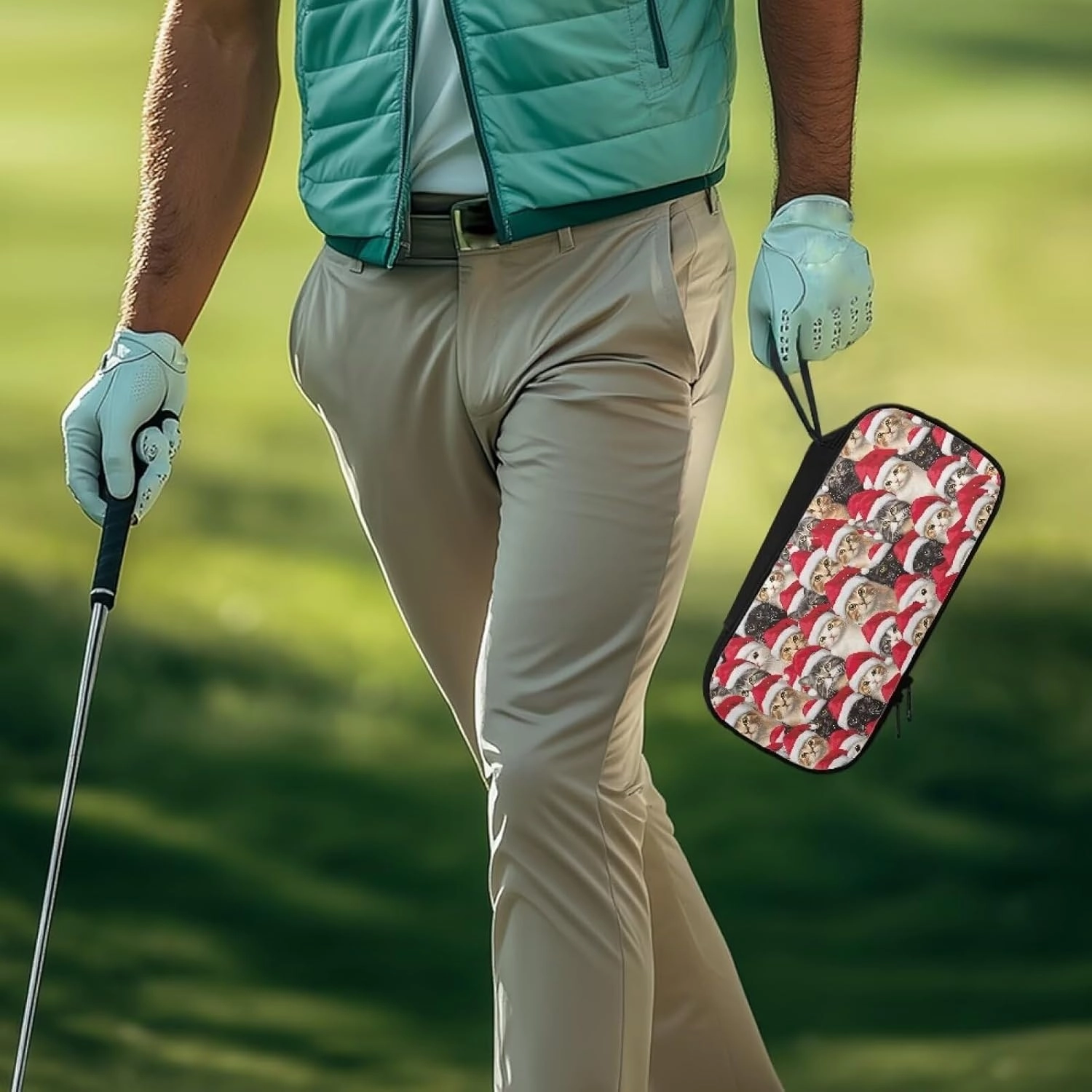 Golf Ball Bag Pouch, Golf Essentials Accessory Bag, Golf Valuables Pouch Golf Gifts for Men Golf Accessories Case Bag