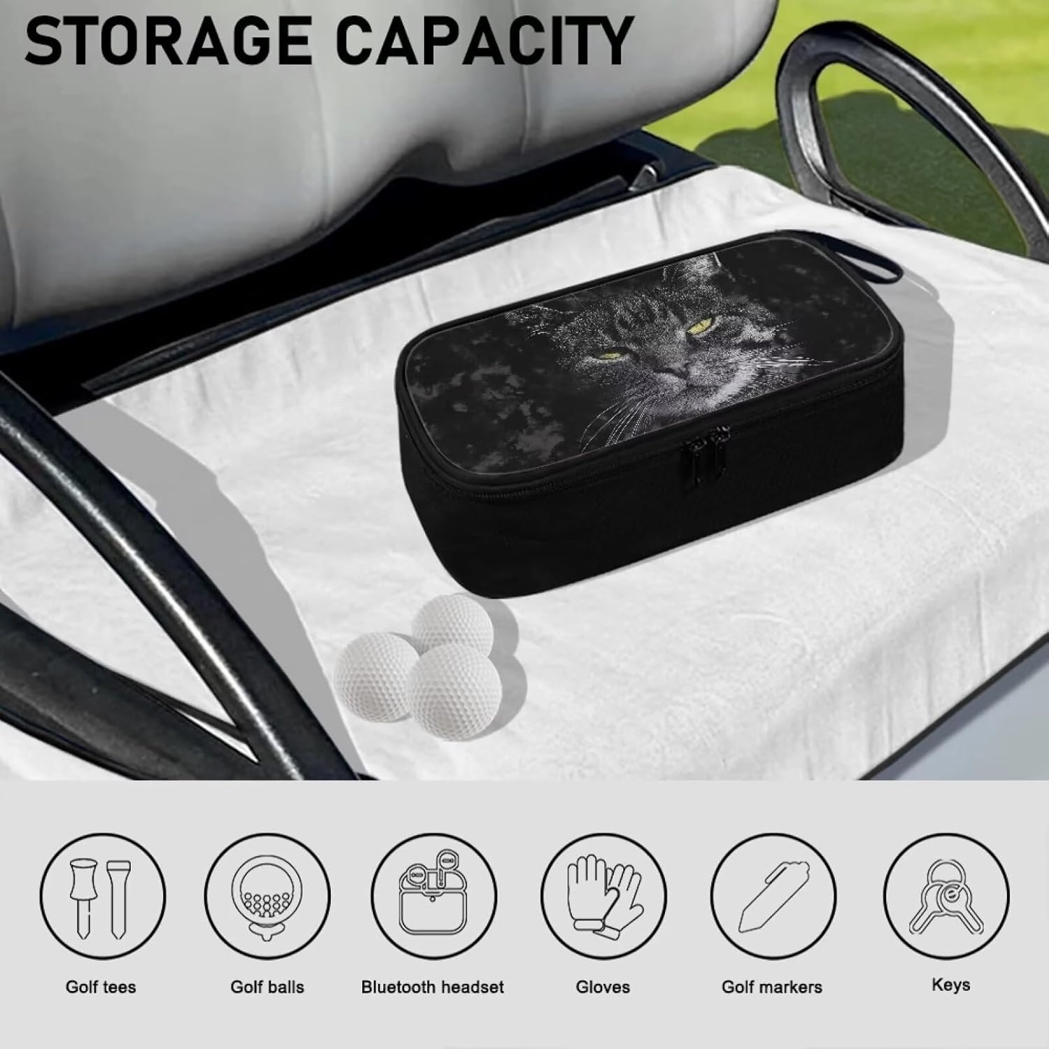 Golf Ball Bag Pouch, Golf Essentials Accessory Bag, Golf Valuables Pouch Golf Gifts for Men Golf Accessories Case Bag