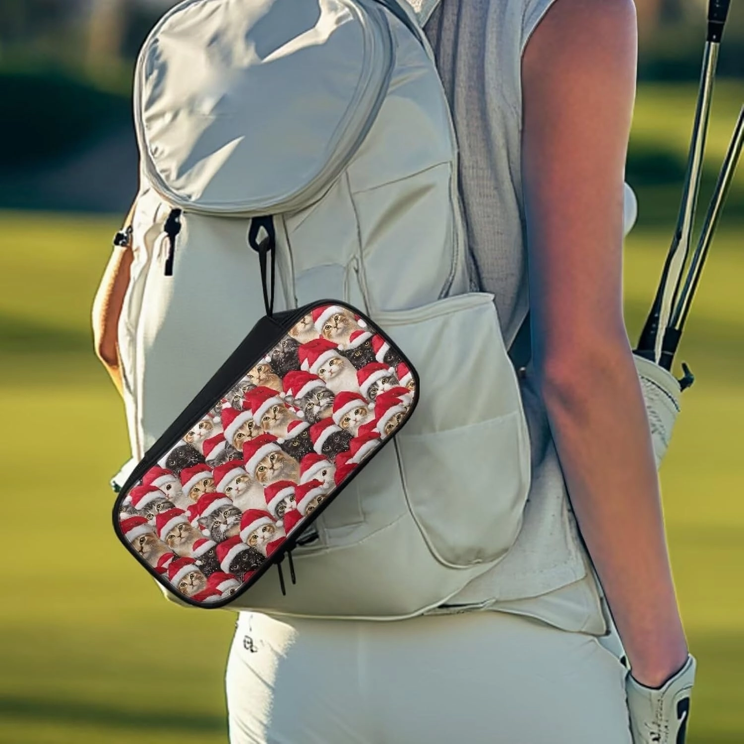 Golf Ball Bag Pouch, Golf Essentials Accessory Bag, Golf Valuables Pouch Golf Gifts for Men Golf Accessories Case Bag