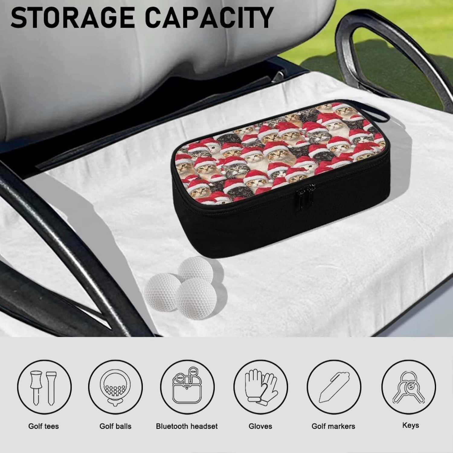 Golf Ball Bag Pouch, Golf Essentials Accessory Bag, Golf Valuables Pouch Golf Gifts for Men Golf Accessories Case Bag