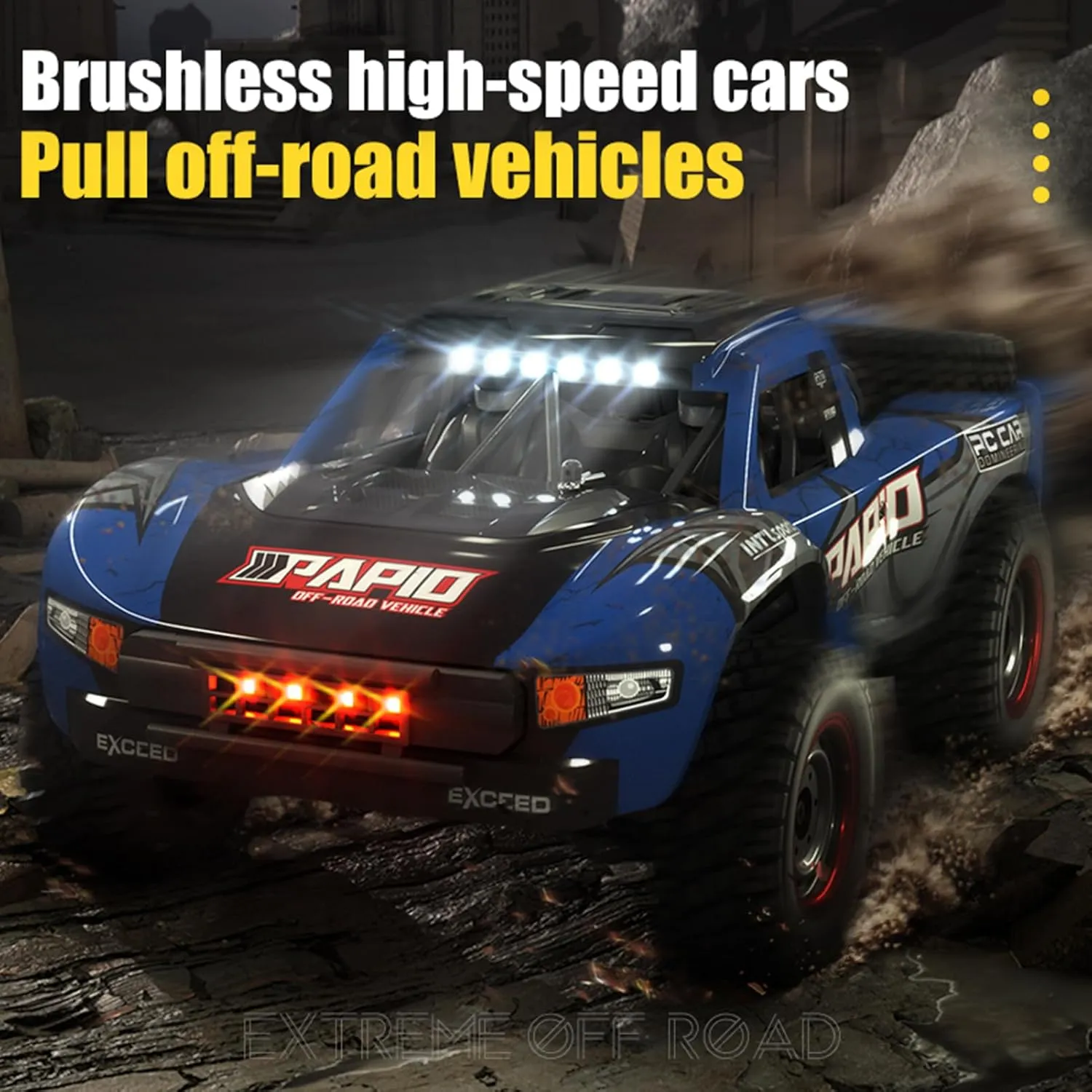 GoolRC Remote Control Car 4WD Off-Road Car Truck RC Drift Cars High Speed Racing Car Electric Car 2.4GHz Full Proportional High Speed 40km/h Off-Road Remote Control Car Gifts for Kids 3 Light Modes