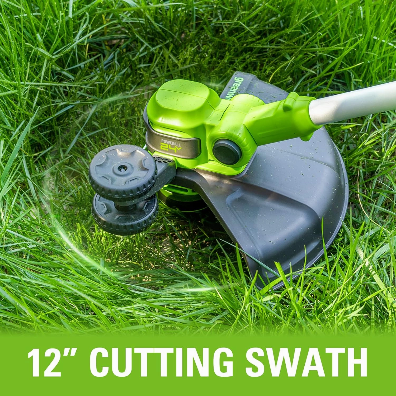 Greenworks 24V 12-Inch Cordless String Trimmer/Edger and Leaf Blower Combo Kit   3 Bonus Spools, 2.0Ah Battery and Charger Included