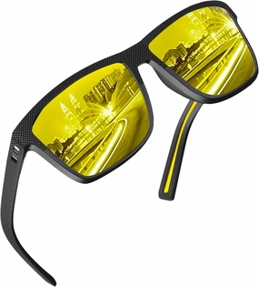 grinderPUNCH Polarized Driving Sunglasses for Men Lightweight UV400 Protection Anti Glare Square Sun Glasses