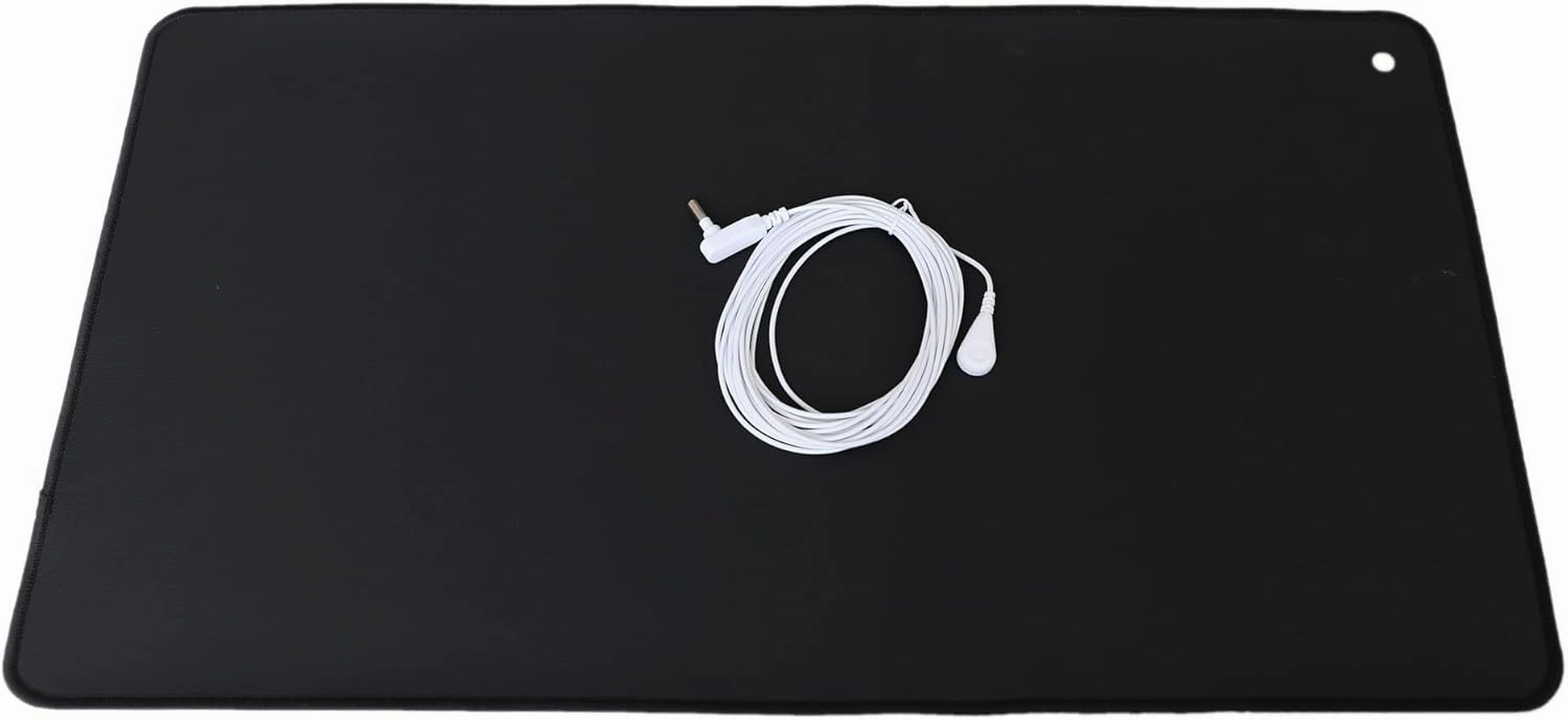Grounding Mat for Sleep & Yoga – Conductive Earthing Mat with Leather Surface – Anti-Static, Stress Relief, Better Sleep – Indoor/Outdoor Use