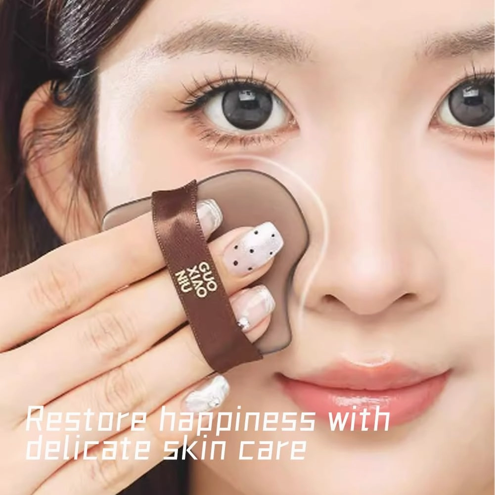 Guo Xiao Niu Makeup Puff, 1 Box Of 6 Pcs Guoxiaoniu Chocolate Color Quick Makeup Foundation Puff Set, Foundation Sponge Puff Cushion Puff Mini Powder Puff Collection (3 set)