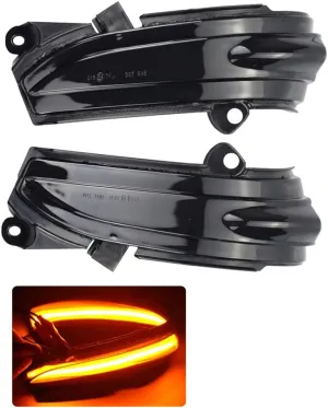 Hacreyatu For-Ford Mondeo MK5 2014-2019 MK V 5 Two LED side fender dynamic turn signal lights, rearview mirror indicator lights (Yellow)