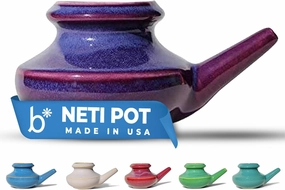 Handcrafted Ceramic Neti Pot - Sinus Tool Kit for Home - Nose & Nasal Cleaner - Dishwasher Safe - Durable Ceramic Neti Pot- Food Grade Ceramic Glazes - Lightweight - Made in USA - 10oz (Purple)