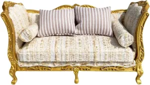 Handmade Small Dollhouses Single Sofa Set Wooden Loveseat Seater for Realistic Bedroom Scenes