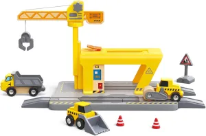 Hape Construction Crane for Kids | Expanding Set for Creative Play