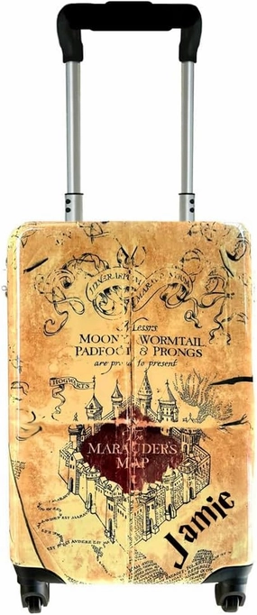Harry Potter Luggage - Marauders Map - Officially Licensed Rolling Suitcase Carry-on Size Hardshell Fan Gift with Custom Name