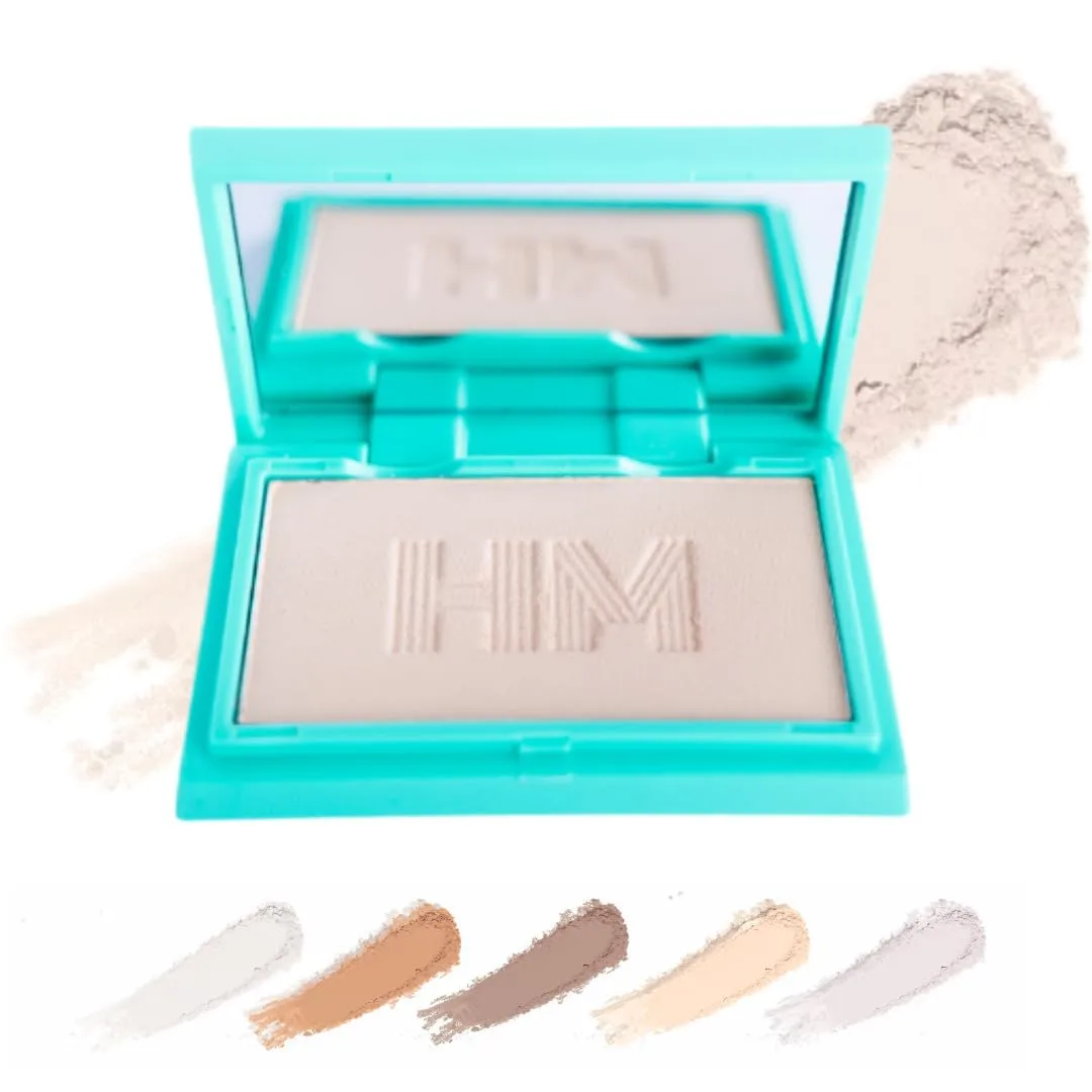 Haute Minute Smooth Setting Vegan Pressed Powder Compact and Matte Blurring Face Powder Foundation Full Coverage – Neutral Ivory – Talc-Free, For Oily & Dry Skin, Travel-Size Makeup with Mirror