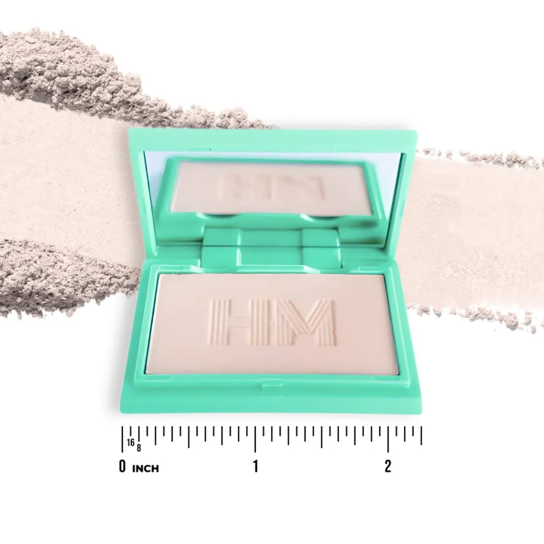 Haute Minute Smooth Setting Vegan Pressed Powder Compact and Matte Blurring Face Powder Foundation Full Coverage – Neutral Ivory – Talc-Free, For Oily & Dry Skin, Travel-Size Makeup with Mirror