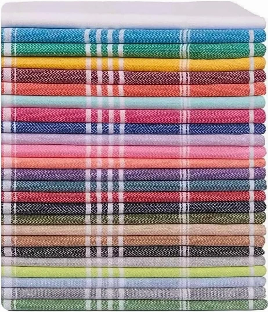 HAVLULAND Turkish Beach Towels Oversized, 100% Cotton Bulk Large Bath Pool Towel Quick Dry Absorbent Sand Free Light Weight Travel Blanket Summer Essentials Clearance (Set of 18)