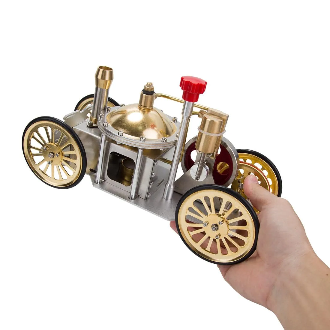 Helixsun Steam Engine Toy, Power Engine Model, ENJOMOR Christmas Metal Steam-Powered Car Model, Creative Room Decoration,Scientific Education Toy for Kids and Adults, Ideal Gift
