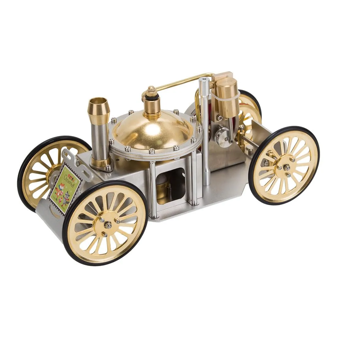 Helixsun Steam Engine Toy, Power Engine Model, ENJOMOR Christmas Metal Steam-Powered Car Model, Creative Room Decoration,Scientific Education Toy for Kids and Adults, Ideal Gift