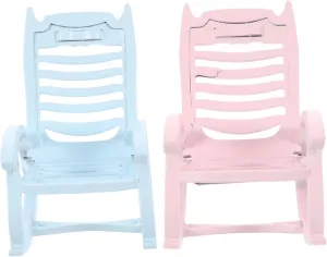 HEMOTON Miniature Rocking-Chair 1:12 Scale Wooden Chair Dollhouse Furniture Decor