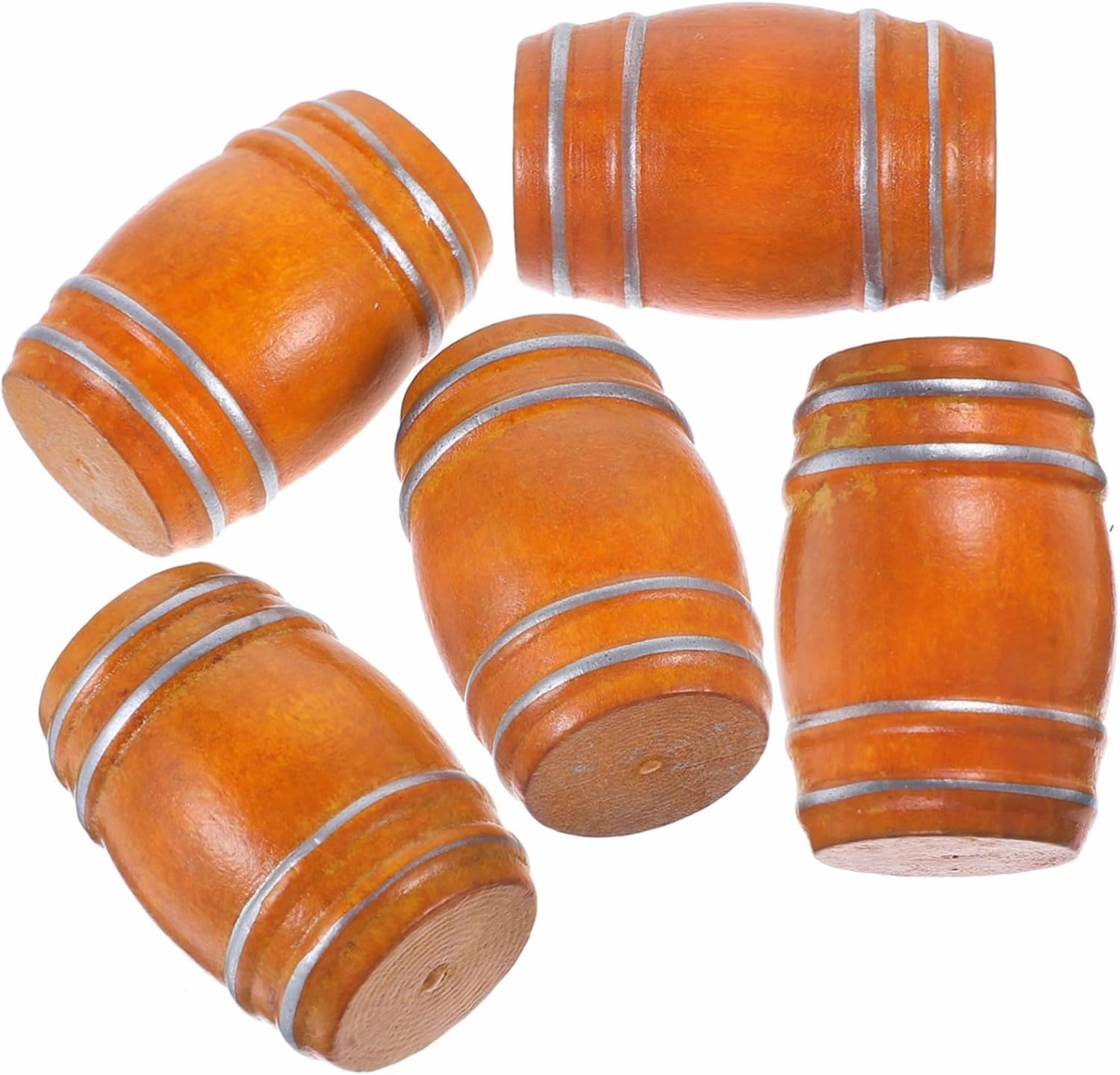 Hemoton Wooden Pickle Barrel,15 Pack Mini Wooden Beer Barrels Mini Barrel Containers Miniature Beer Barrels Dollhouse Bar Accessories for Miniatures, Scale Models, Mini Train Making