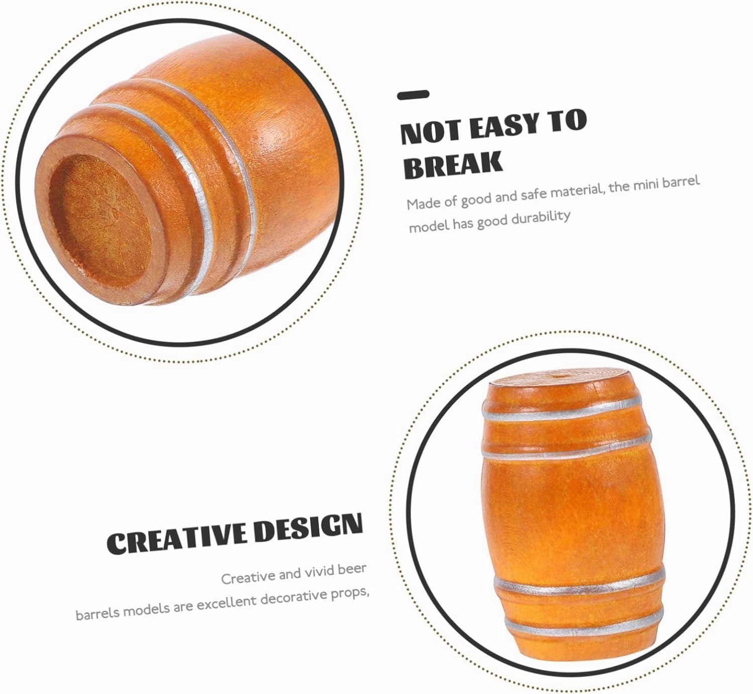 Hemoton Wooden Pickle Barrel,15 Pack Mini Wooden Beer Barrels Mini Barrel Containers Miniature Beer Barrels Dollhouse Bar Accessories for Miniatures, Scale Models, Mini Train Making
